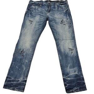 NEW PRPS Blue Cayenne Super Skinny Fit Distressed Art Jeans Size 42 Stretch NWT